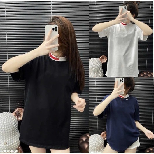Áo Phông Ngắn Tay In Cổ Bo Đỏ Chữ My Tom From Chuẩn Nam Nữ Chất Cotton Mềm Mát co Dãn Nhẹ
