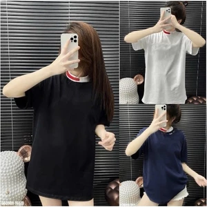Áo Phông Ngắn Tay In Cổ Bo Đỏ Chữ My Tom From Chuẩn Nam Nữ Chất Cotton Mềm Mát co Dãn Nhẹ
