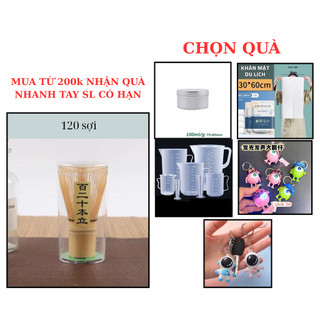 Chổi Chasen 120 sợi pha Matcha, muỗng Chashaku bằng tre, Phong Cách Nhật Bản