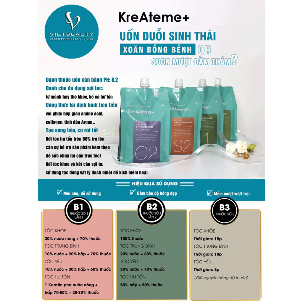 KreAteme Kem Uốn Nóng & Ép Duỗi Tóc 970g - Công Thức Amino Acid & Collagen Giúp Kiểm Soát Độ Ẩm Hạn Chế Khô Xơ Hư Tổn.