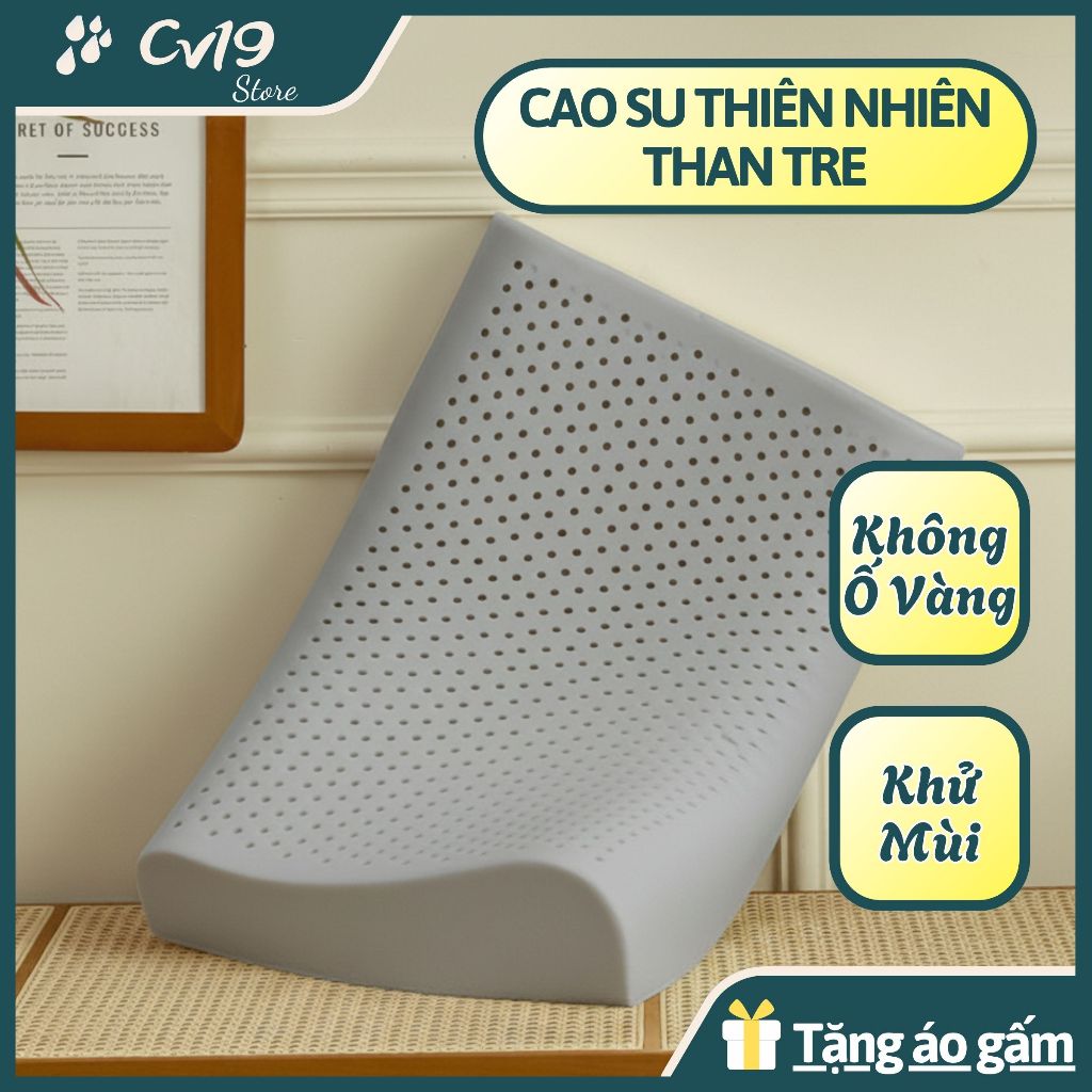 [THAN TRE] Gối cao su thiên nhiên - than tre hoạt tính, khử mùi, kháng khuẩn, giảm đau cổ vai gáy