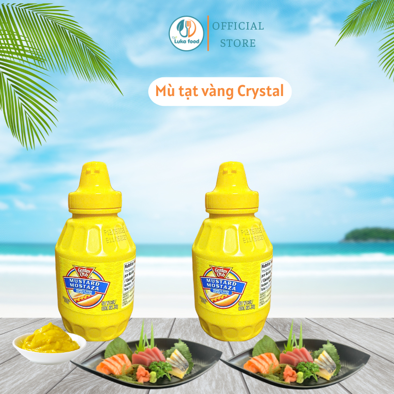 Mù Tạt Vàng Crystal Nhật Bản (227g/454g) - Vị Cay Nhẹ, Thơm Nồng, Sốt Mustard Chấm Xúc Xích, Bít Tết Luka Food