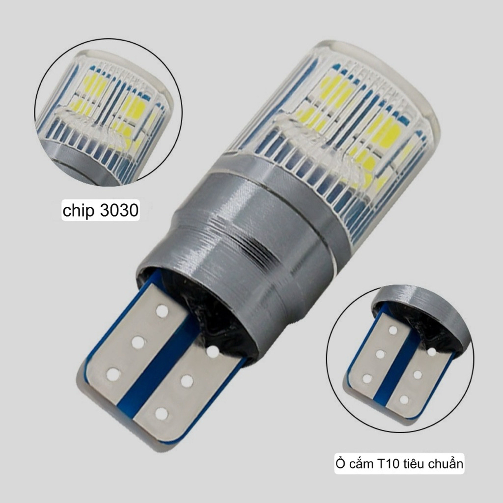 Led T10, cao cấp, 8 chips 3030 sáng cực mạnh