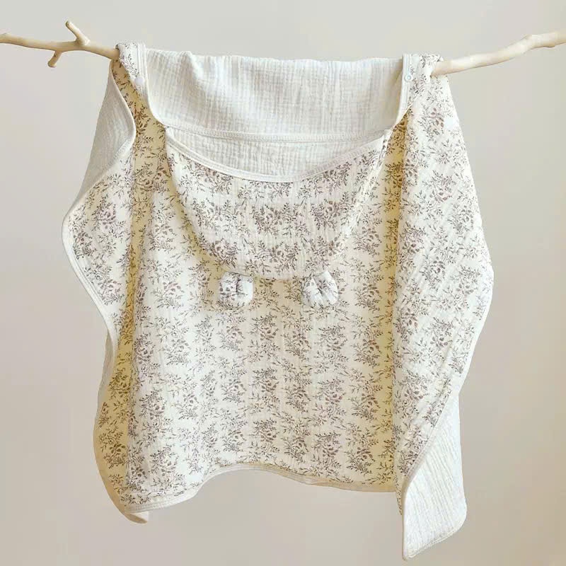 Áo choàng tắm cho bé - khăn choàng xô 4 lớp có mũ trùm cho bé sơ sinh và trẻ nhỏ CaSi