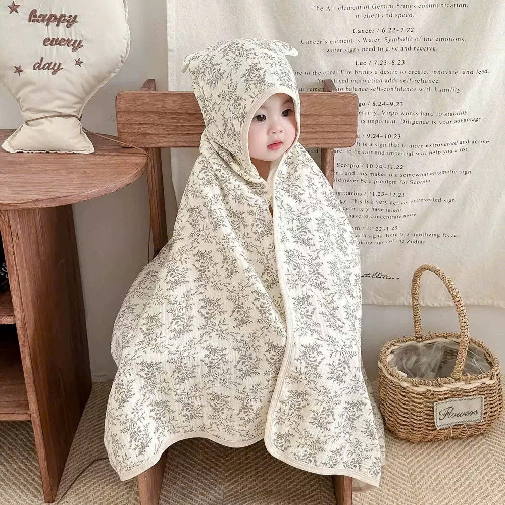 Áo choàng tắm cho bé - khăn choàng xô 4 lớp có mũ trùm cho bé sơ sinh và trẻ nhỏ CaSi