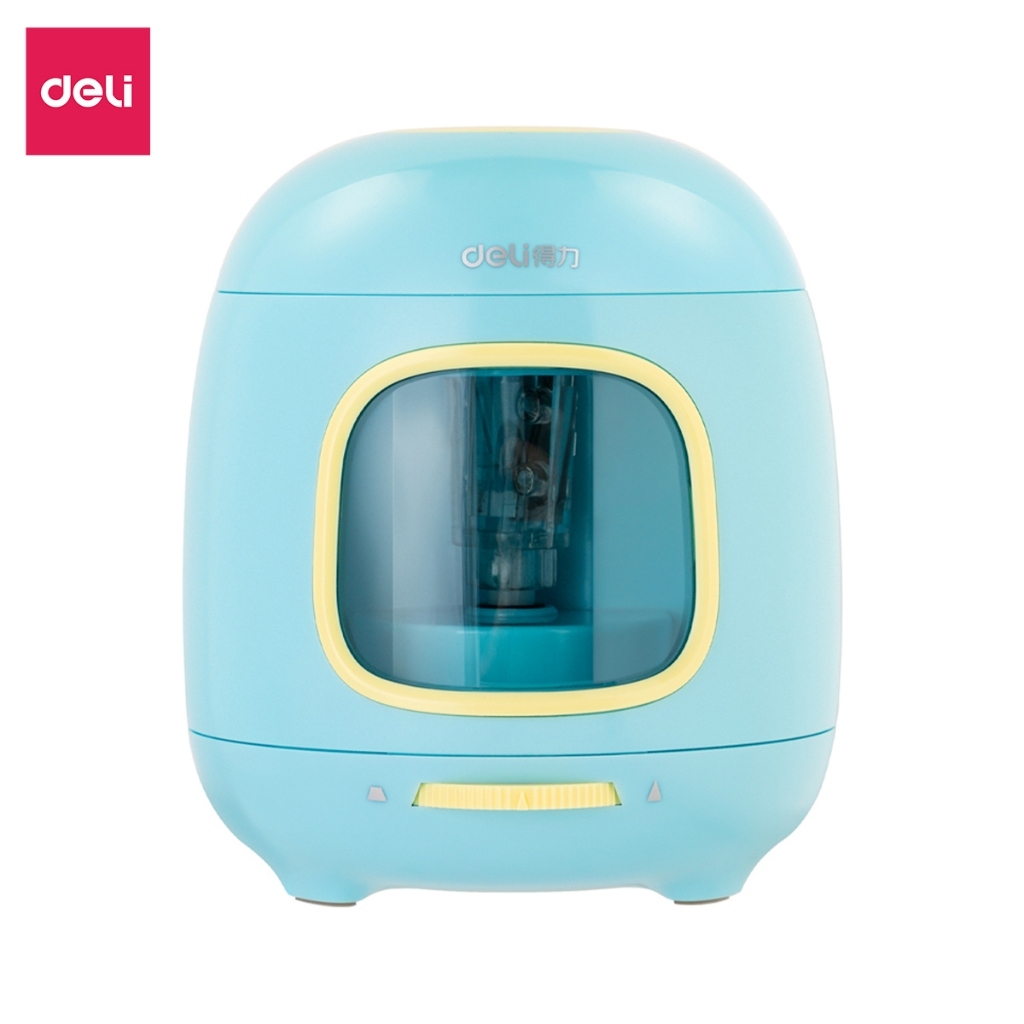 [Deli] Gọt Bút Chì Điện Tự Động 3 Chế Độ – An Toàn Cho Học Sinh & Văn Phòng, Kèm Sticker Dễ Thương