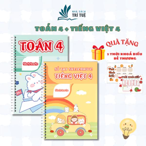Combo sổ tay sketchnote Toán 4 và Tiếng Việt 4