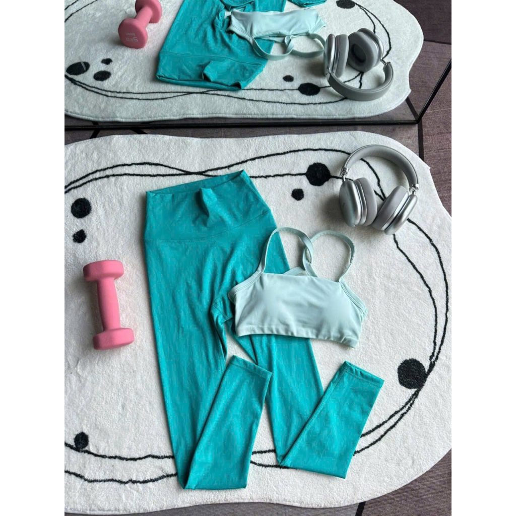 SET QUÀN DÀI ÁO BRA CỔ U S2 Kèm Mút Hở Lưng Chất LULU Co Dãn Tập Gym-Yoga-Aerobic-Chạy bộ HOTHISPORT