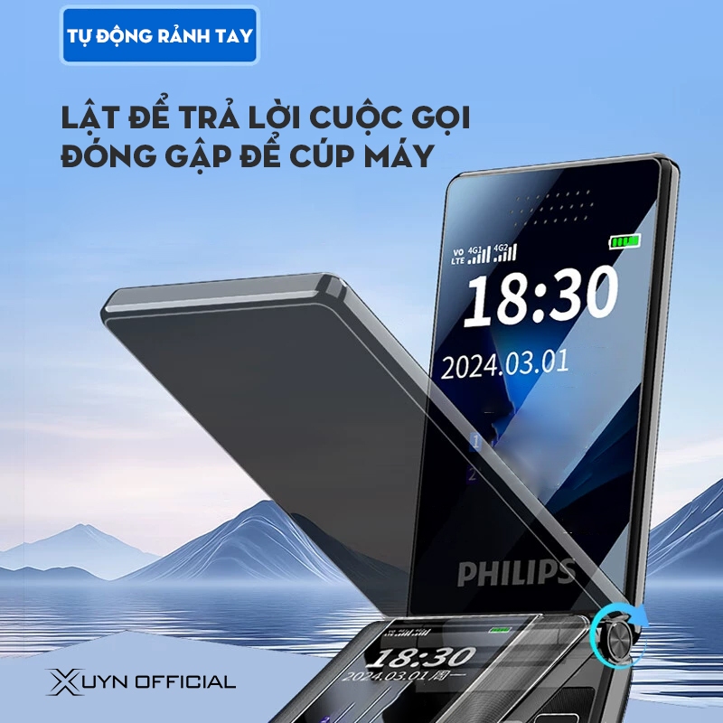 Điện thoại PHILIPS V39 Gập sang trọng, Loa Siêu To, Màn hình lớn 2.8 Inch, Pin Khủng chờ 50 ngày | BigBuy360 - bigbuy360.vn