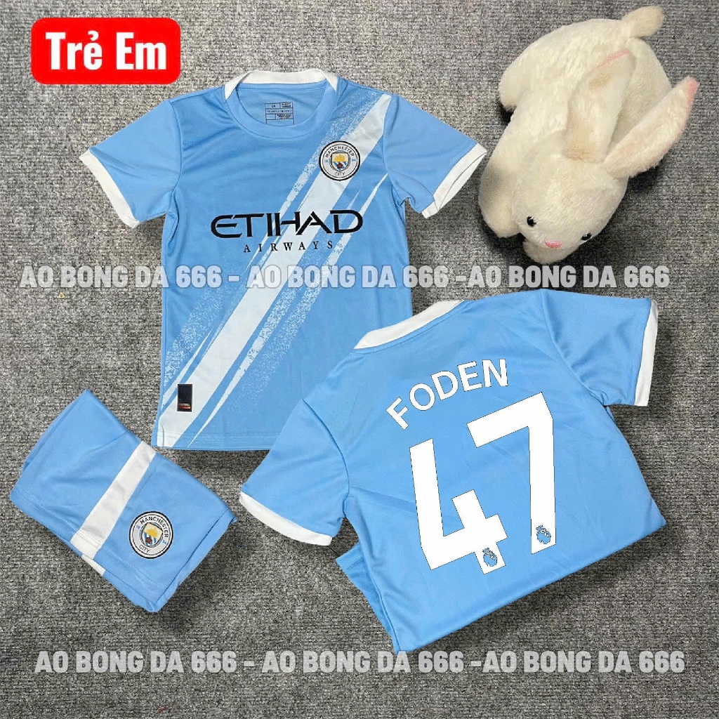 Áo Bóng Đá, Áo Đá Banh Trẻ Em CLB Manchester City Sân Nhà 2025/26 - Vải Mè Thái Cao Cấp