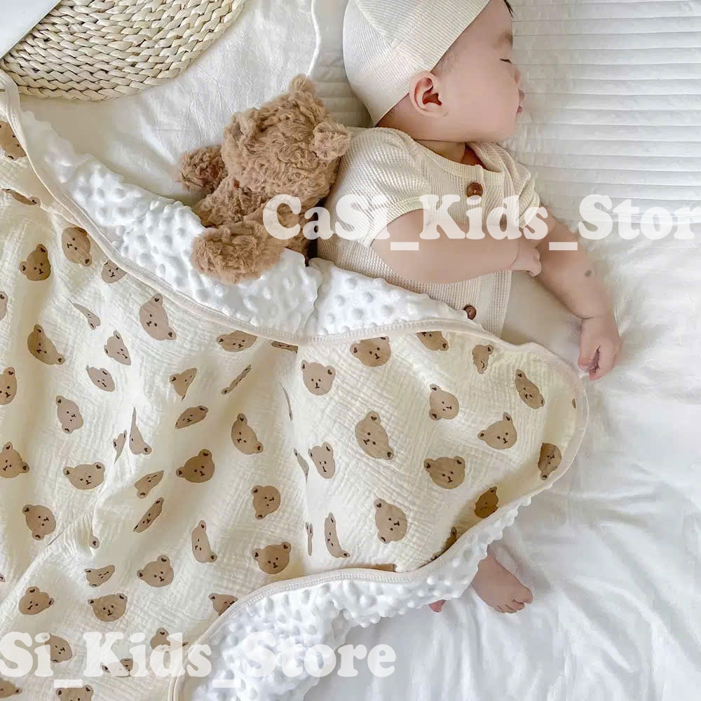 Chăn cho bé xô muslin hạt đậu mền mại với kích thước 80x100cm nhiều họa tiết CaSi