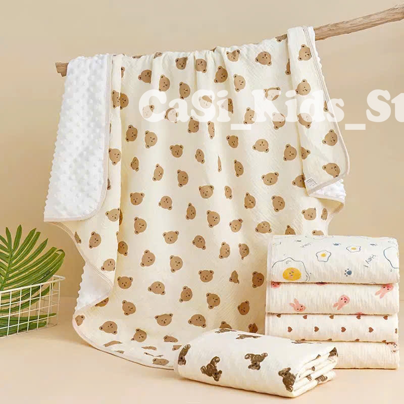 Chăn cho bé xô muslin hạt đậu mền mại với kích thước 80x100cm nhiều họa tiết CaSi