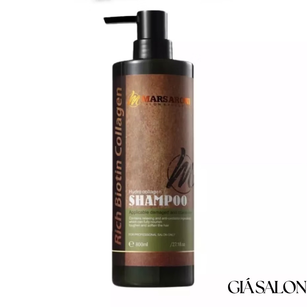 Masaroni Bộ Sản Phẩm Dầu Gội & Xả Hấp Collagen 800ml Dành Cho Mọi Loại Tóc Giữ Ẩm Suôn Mượt Với Vitamin Complex
