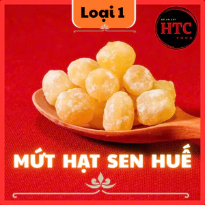 Mứt hạt sen Huế đặc biệt nhà làm chuẩn ngon, mứt sen Tết ít đường, thơm, bở bùi, 500g/1kg, HTC Food