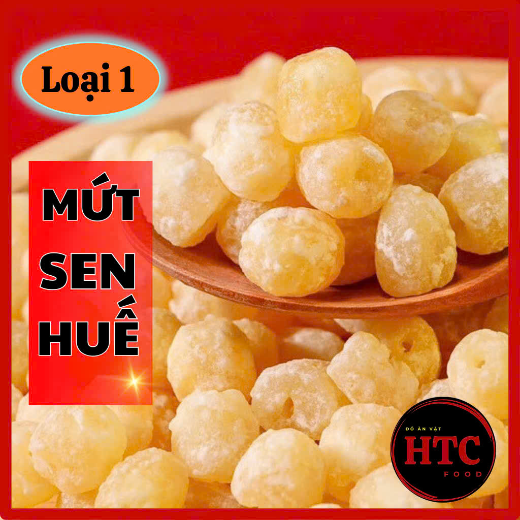 Mứt hạt sen Huế đặc biệt nhà làm chuẩn ngon, mứt sen Tết ít đường, thơm, bở bùi, 500g/1kg, HTC Food