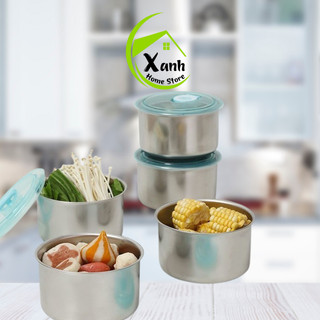 Hộp Inox Chữ Nhật Bảo Quản Thực Phẩm Có Nắp Đạy GD45 - Hộp Tròn Bảo Quản Thực Phẩm Giữ Nhiệt