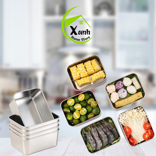 Hộp Inox Chữ Nhật Bảo Quản Thực Phẩm Có Nắp Đạy GD45 - Hộp Tròn Bảo Quản Thực Phẩm Giữ Nhiệt
