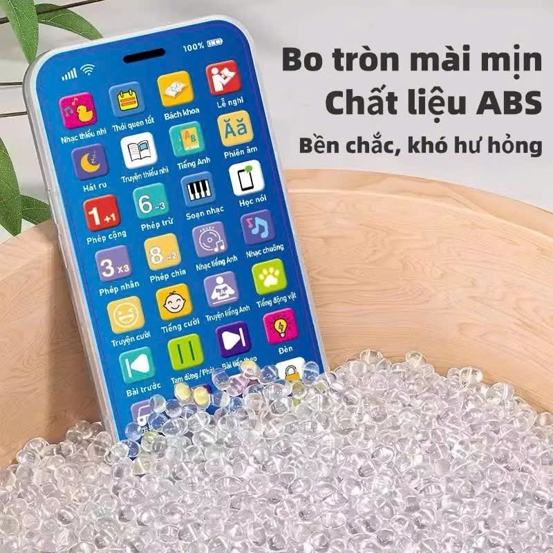 Điện Thoại Đồ Chơi Thông Minh Giáo Dục Bé Phiên Bản Tiếng Việt Kèm Dây Sạc Type C