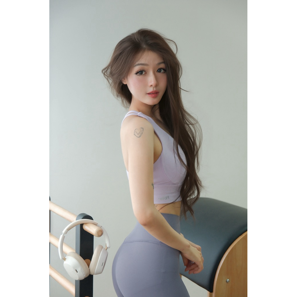 Set đồ tập gym yoga FitHer đan dây lưng chắc chắn kèm mút ngực