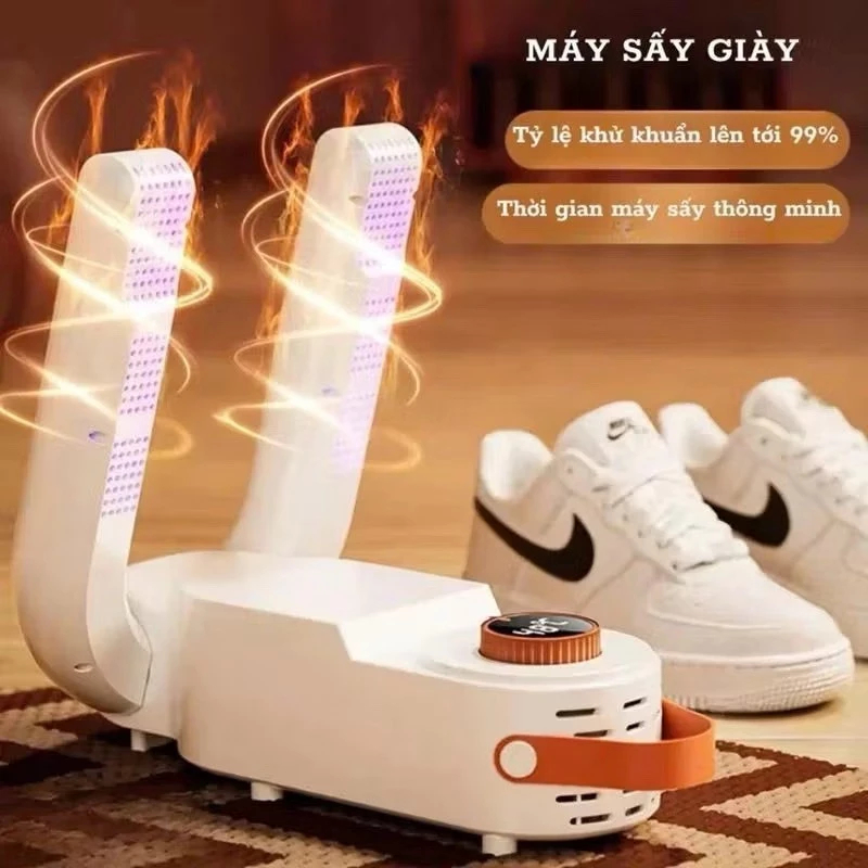 Máy sấy giày Shoe Dryer gấp gọn, có tia uv kháng khuẩn khử mùi giày tất chống hôi chân, có hẹn giờ