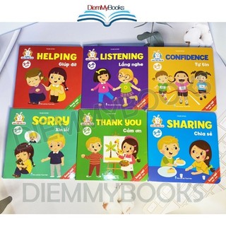 Sách - Bộ 6 Quyển Cùng Con Rèn Luyện Kĩ Năng Giao Tiếp Ứng Xử Song Ngữ Anh - Việt.Kỹ Năng Sống Cho Bé Từ 2-6 Tuổi