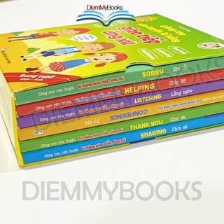 Sách - Bộ 6 Quyển Cùng Con Rèn Luyện Kĩ Năng Giao Tiếp Ứng Xử Song Ngữ Anh - Việt.Kỹ Năng Sống Cho Bé Từ 2-6 Tuổi