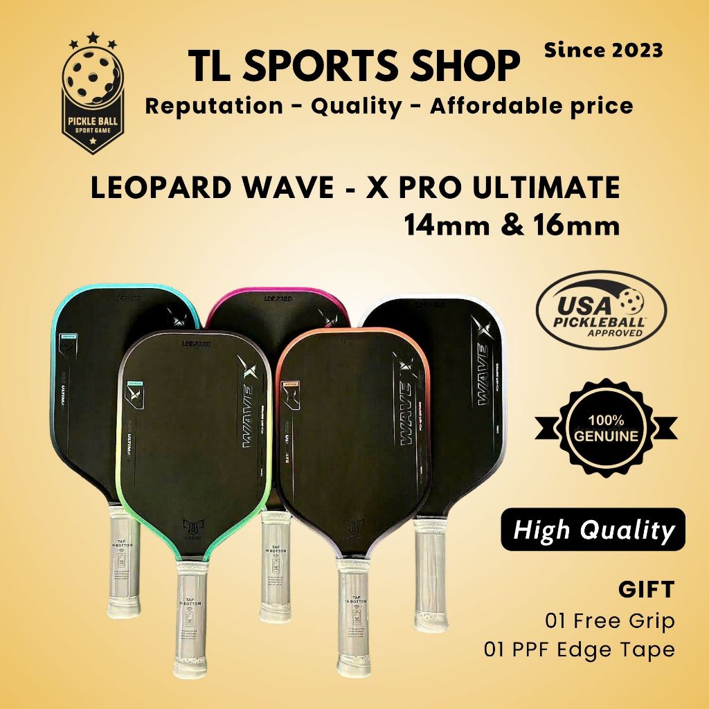 Vợt cao cấp Pickleball Leopard Wave X Pro Ultimate - 14mm & 16mm, Power ...