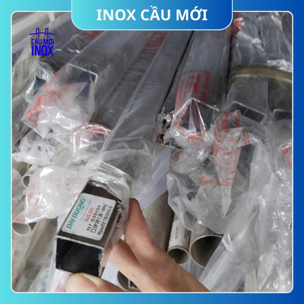 Ống inox tròn 201 phi 42.7 mm, độ dày 1.2 mm/1.5 mm, chiều dài 0.5m/1m/1m2/1m5