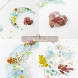 Tranh đá Bình Yên Xanh - Tranh handmade dùng để Decor phòng, làm Quà tặng Ý Nghĩa, kích thước 20x20