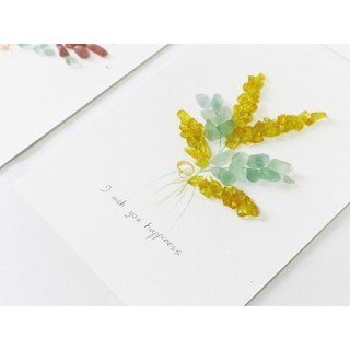 Tranh đá Bình Yên Xanh - Tranh handmade dùng để Decor phòng, làm Quà tặng Ý Nghĩa, kích thước 20x20