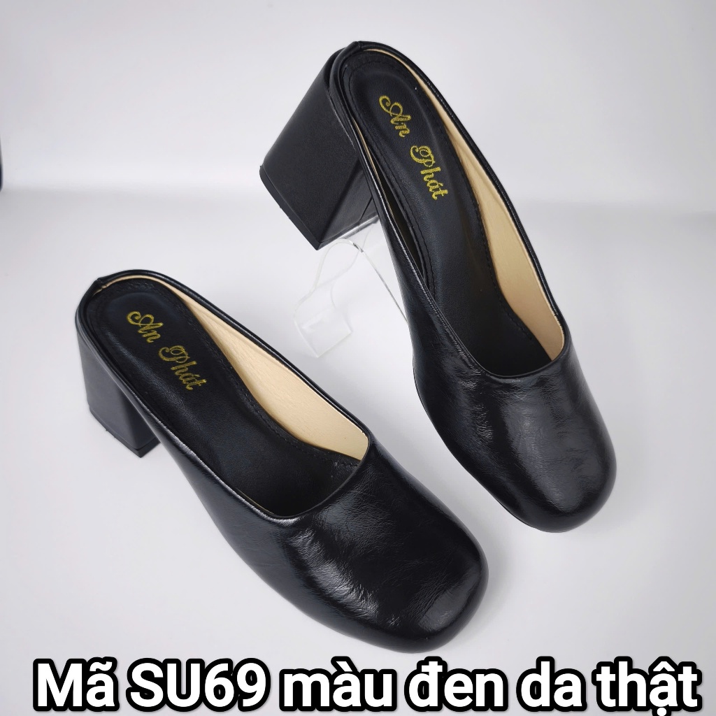 Giày sục nữ da thật cao cấp AN PHÁT 7cm - Sục Nữ Trung NIên