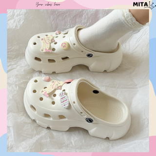 Dép sục nữ đế cao 6cm kèm 8 charm Mèo và cá dẽ thương Mita CS-156