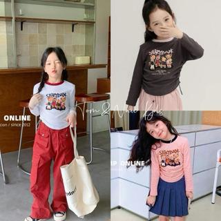 A28-[tomnaukid] Áo thun rút dây dài tay bé gái dài tay cực xinh cho bé iu - Size 8-35Kg