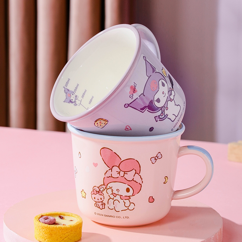 【Chính Hãng  】Cốc sứ，ly sứ Hello Kitty My Melody Kuromi Cinnamoroll  Chiếc cốc dễ thương thích hợp để làm quà tặng