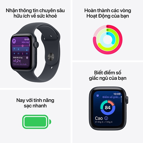 Apple Watch SE 3 Viền Nhôm Cellular 44mm Dây cao su M/L Chính hãng | BigBuy360 - bigbuy360.vn