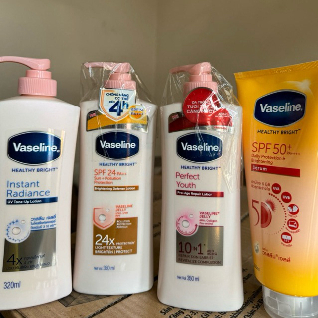 Sữa dưỡng thể da sáng tức thì, chống nắng, serrum, ngừa lão hóa Vaseline 320ml- 350ml/chai