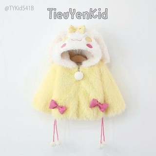 Quân áo bé gái, Áo khoác lông bé gái tai thỏ 2 màu 9-25kg AK541 Tiểu Yến KID