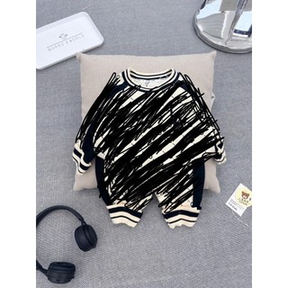 BỘ DÀI TAY MÙA ĐÔNG CHO BÉ TRAI IN TRÀN MÓC XÍCH SIZE 6-18KG