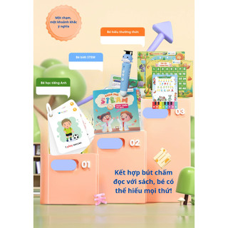 Bút chấm đọc Finypen 5.0 màu xanh - Bút chấm đọc thông minh giúp bé học song ngữ Anh Việt - Kèm bộ học liệu