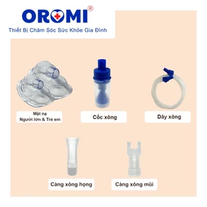 Phụ kiện Bộ xông khí dung, Bộ cốc hút của máy xông khí dung/hút mũi/hút dịch OROMI