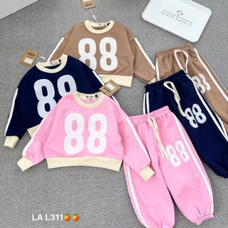 BỘ NỈ DÀI TAY BÉ GÁI 88