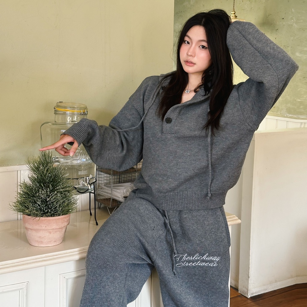 Slick - Hoodie Len Basic Dệt Kim Lông Cừu Merino Cao Cấp - The Slick Way  UNISEX | BigBuy360 - bigbuy360.vn