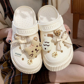 Dép sục nữ XIXITIAO kèm charm cá mèo bông đế cao 5 cm Mita CS-91