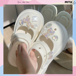 Dép sục nữ đế cao 5cm Sticker bling gấu thỏ trong XIXITIAO kiểu sandal quai hậu CS-85