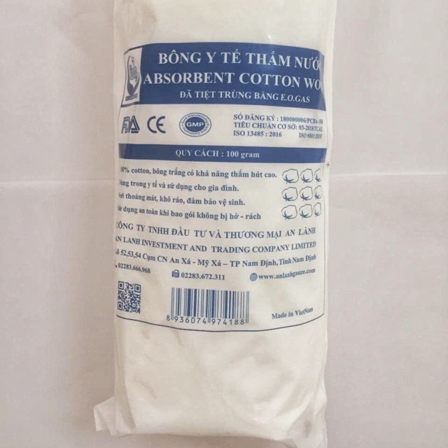 Bông cân y tế An Lành - Cuộn 1kg bông - Bông y tế thấm nước