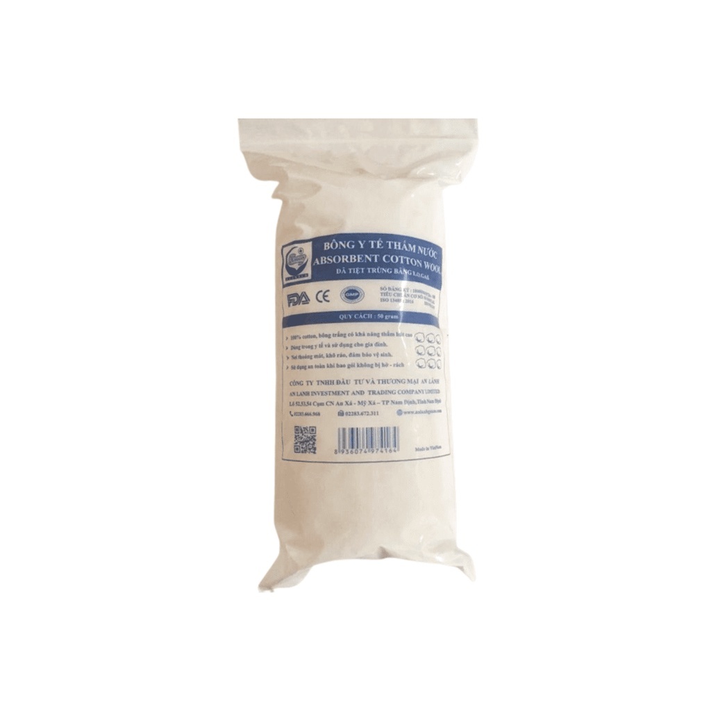 Bông cân y tế An Lành - Cuộn 1kg bông - Bông y tế thấm nước