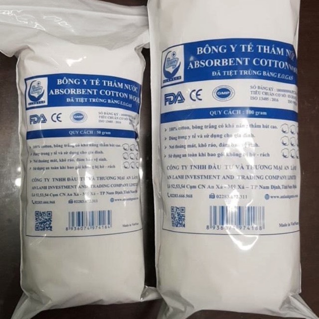 Bông cân y tế An Lành - Cuộn 1kg bông - Bông y tế thấm nước