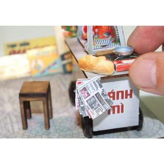 Mô hình gỗ tự lắp ráp DIY-Thế Giới Tí Hon- XE BÁNH MỲ - AD02