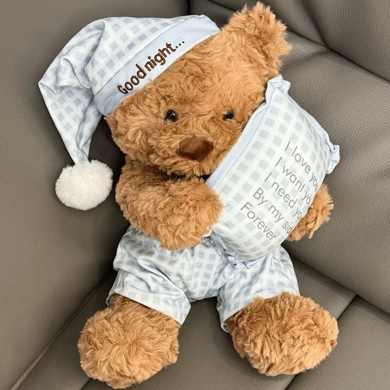 Gấu bông teddy ôm gối ngủ chất liệu lông cừu mềm mại làm quà tặng sinh nhật hay gấu ôm ngủ cho bé