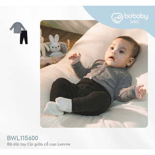 6m-2y | Bubaby Bộ dài tay cao cổ giả cúc giữa Lennie cao cấp chất liệu mềm mịn, an toàn cho da bé mùa thu đông BWL1109GC